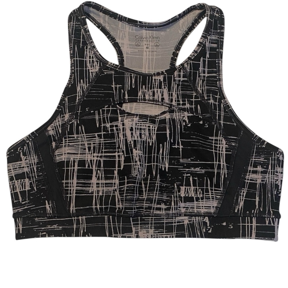 Calvin Klein Black and Gray Sport Bra